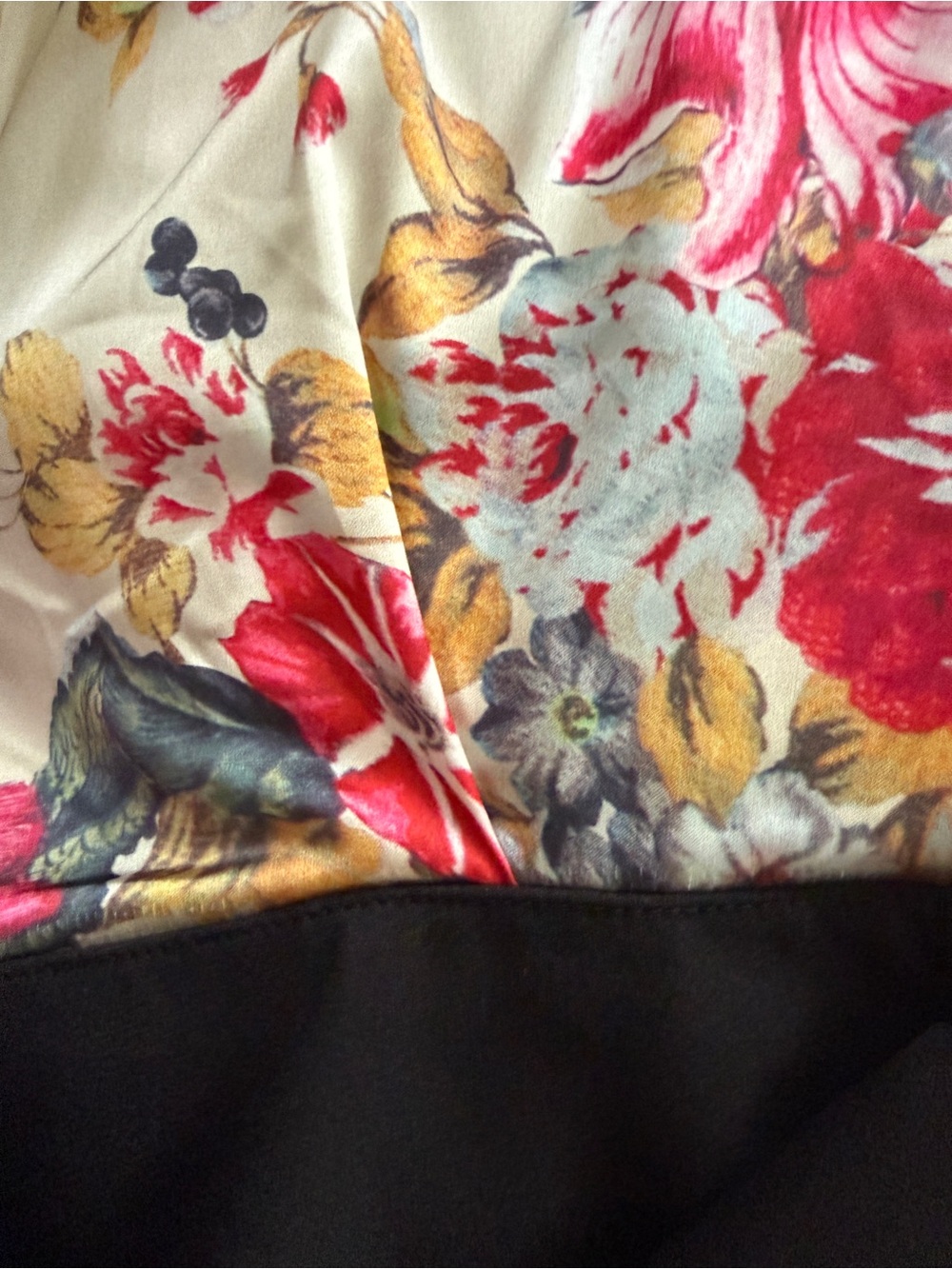 Gracia V-Neck Blouse, Floral, Balloon Sleeve, Sz Large - Picture 7 of 11